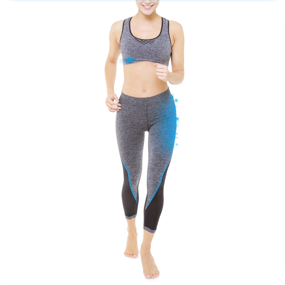 Conjunto de fitness para adelgazar: leggings 7/8 y sujetador de soporte para mujeres